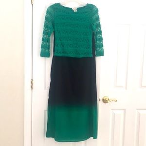 Long skirt with lace blouse